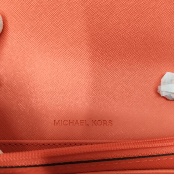 Michael Kors Jet Set Large Wallet On Chain - Red Leather Crossbody Bag -NWT $168 - Picture 9 of 14